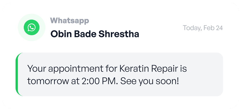 Appointment booking interface